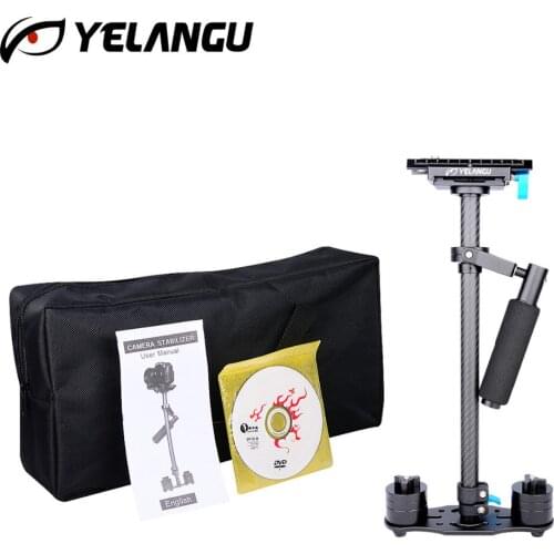 New YELANGU Adjustable S60T Carbon Fiber Tube 60cm Handheld DSLR Video Camera Stabilizer Compact Steadycam Mini Steady Cam