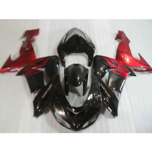 Custom Fairing Kit for KAWASAKI Ninja ZX10R 06 07 ZX 10R 2006 2007 zx10r 06 07 Red black Motorcycle Fairings set+7gifts KG02