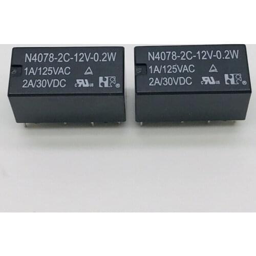 Original N4078-2C-12V-0.2W 12VDC 8pin1A125VAC car relays