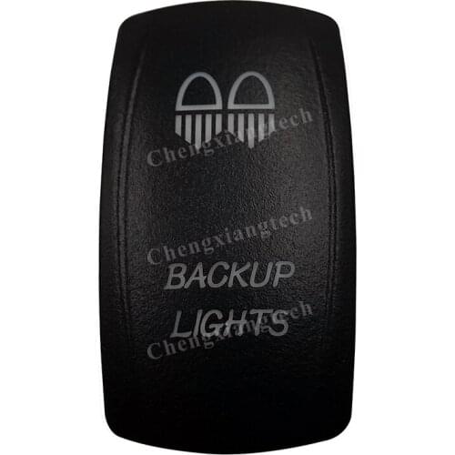 Car Boat Truck Backlit Swtich Cap- Laser Engraving - BACKUP LIGHTS -for Led Carling Arb Narva 4x4 RV Rocker Switch, Cover Only