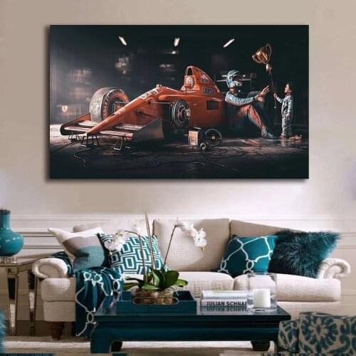 Classic Vintage Car Poster Formula Racing Car Artwork Wall Art Picture and Print Canvas Painting for Home Living Room Decoration