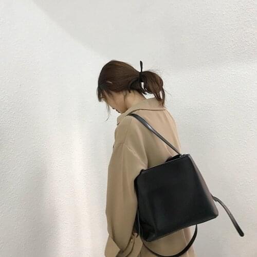 Casual Simply Large Buckets Bag Designer Square Women Handbags Luxury Pu Leather Shoulder Crossbody Bags Female Tote Purse 2019