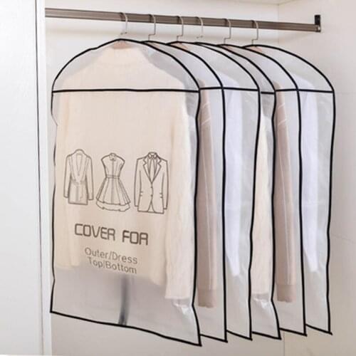 Transparent Clothes Dust Covers Clear Suit Bag Case Garment Coat Zipper Organizer Cover For Home Wardrobe Storage Protection Bag