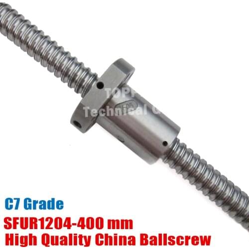 SFU1204 400mm C7 rolled Ball Screw L 400mm ballscrew with SFU1204 single ballnut for CNC parts BK/BF10 machined