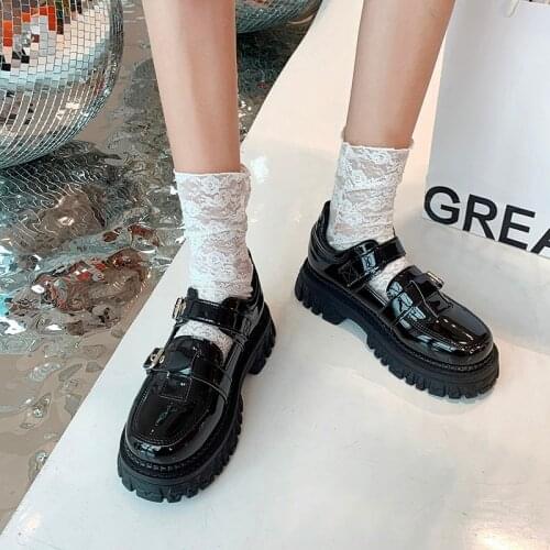 Jk uniform Lolita Shoes Patent Leather Mary Janes Shoes 2021 New Women Platform Shoes Buckle Girls Ladies Shoes Harajuku
