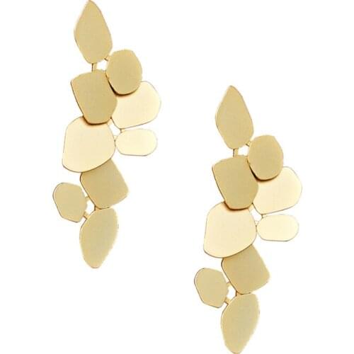 High-grade sensory Earrings exaggerate elegant simple net red design sense of long irregular geometry eardrops small crowd Retro