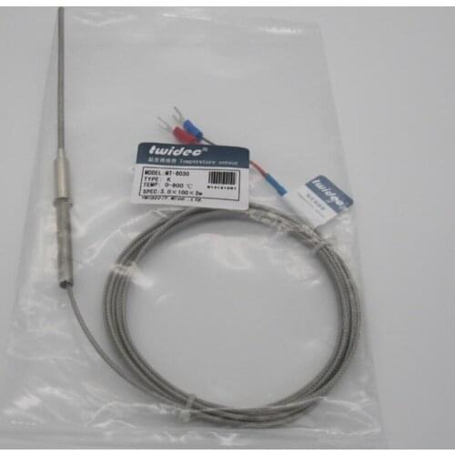 High-quality Stainless Steel Probe Temperature Controller Sensor K Type Thermocouple Tube with 2m Wire Cable 3x50x1m
