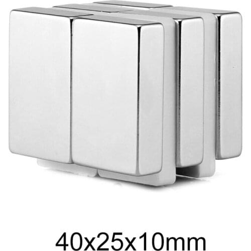 1/2/5PCS 40x25x10 Strong Neodymium Magnet 40mm x 25mm Block Permanent Magnet 40x25x10mm Powerful Search Magnet sheet 40*25*10 mm