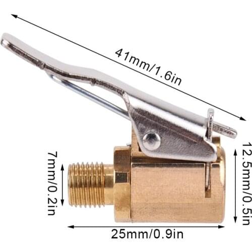 Inflator Valve Car Truck Brass Air Pump Chuck Tyre Valve 8mm Pump Valve Clip Clamp Connector Adapter 1PC