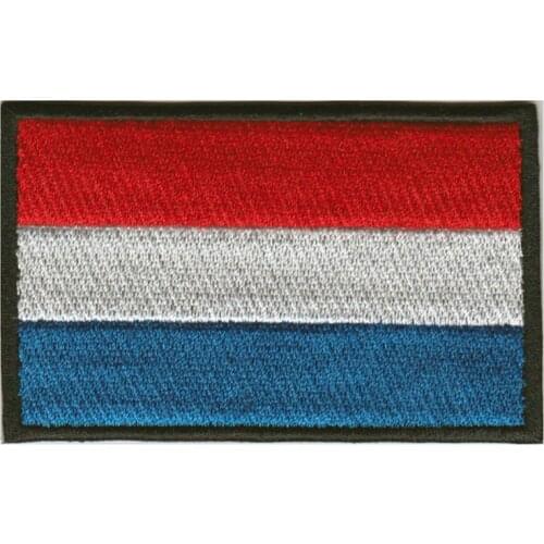 1PC Dutch flag Netherlands Armband Embroidered Patch Hook & Loop or iron on Embroidery Velcro Badge Cloth Military Moral Stripe