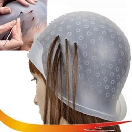 1pcs Pro Salon Dye Silicone Cap Hair Color Coloring Highlighting Reusable Caps Hat Frosting Tipping Dyeing Color Styling Tools