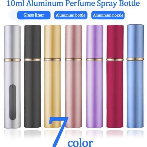 10ml Aluminum Perfume Bottles Spray Bottle Refillable Travel Portable Mini Perfume Atomizer Empty Cosmetic Container Scent Pump