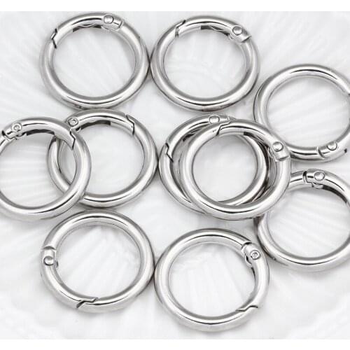 10Pcs/lot Alloy Spring Round Buckle Clips Springs Gate O Ring Buckle Handbags Buckles Trigger Snap Hooks Necklace Bracelet Claps