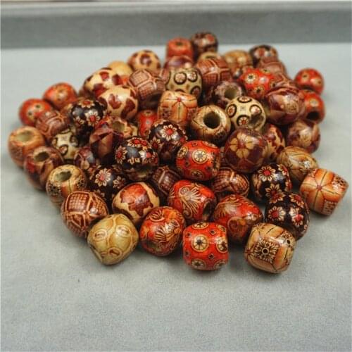 100Pcs/Lot 12mm Natural Wooden Spacer Beads Fit Necklace Bracelets 5mm Big Hole Loose Wood Beads For DIY Jewelry Making Findings
