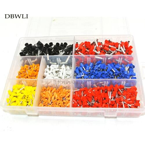 1450 pcs 8 value Wire Copper Crimp Connector Insulated Cord Pin End Terminal AWG 22 to 10 Ferrules Kit