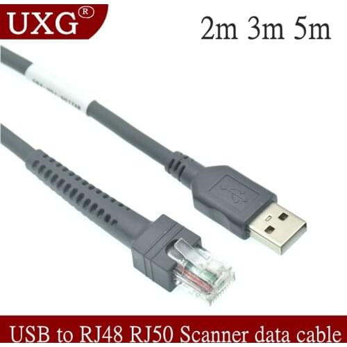 5M 3M USB to RJ48 RJ50 Scanner data cable for LS2208 LS1203 LS2208/AP LS4008I LS7808 DS3400 for Zebra Xunbao Motorola Honeywell
