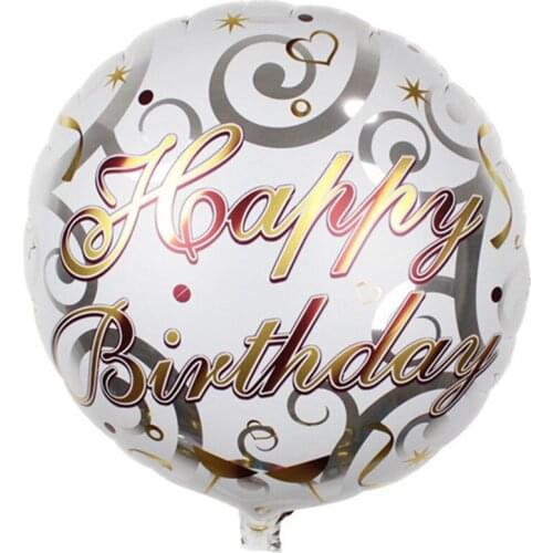 5pcs Free Shipping New Round Happy Birthday Party Decoration films balloon balloons wholesale childrens toys