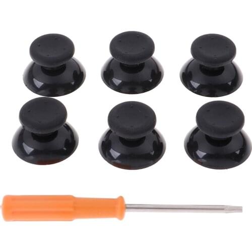 7pcs/set Black Gray 3d Analog Stick for Xbox 360 Controller Thumbsticks Caps for X box 360 Gamepad Repair Parts with Tool