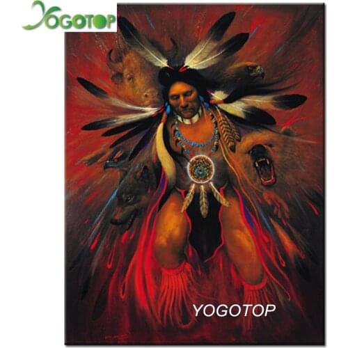 Full drill diamond painting Indian man feather cross stitch 3d embroidery sale 3d picture mosaic rhinestone decoration YY3386