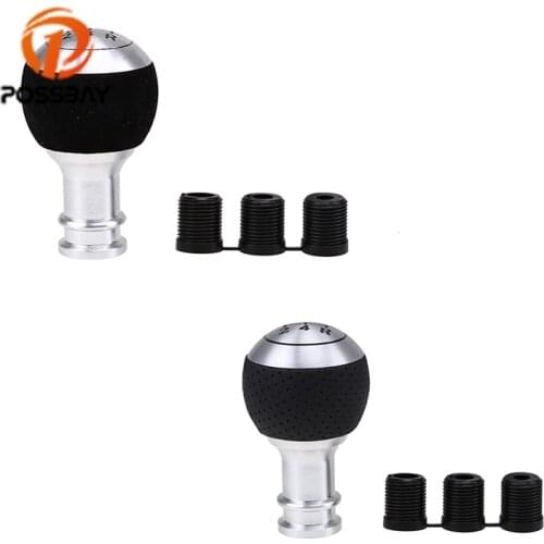 POSSBAY Aluminum 5 Speed Gear Knob Head Stick Shift Knob Ball With Adapters for Audi Skoda Seat A3 A4 B6 B7 b8 A6 S4 VW Golf 4