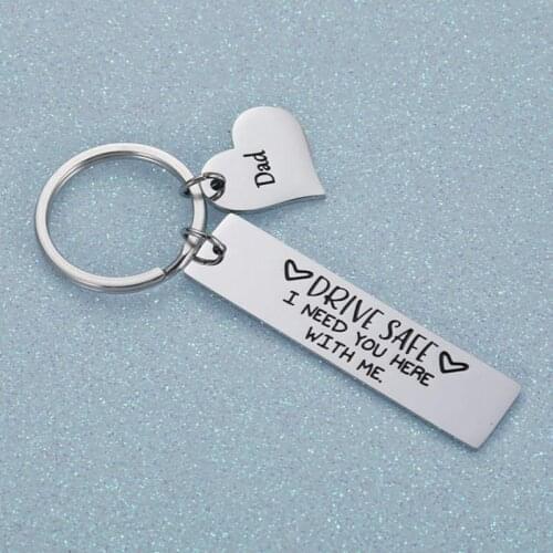 Stainless Steel Key Chains Keyrings Gift Drive Safe I Need You Here with Me Keychains Couples Boyfriend