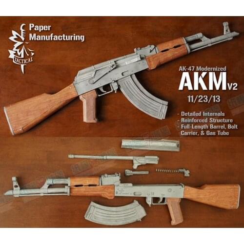 3D Paper Model DIY Assemble 1:1 AKM Rifle Gun Hand Work 3D Puzzle Game Kids Toy Cosplay brinquedos A302