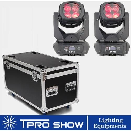 Flight Case 2pcs Beam 100W Moving Head 4x25W LED Beam Lyre Stage Lighting Effect DJ Lighting For Wedding Club Event Production