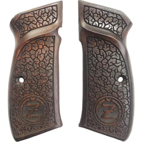 CZ75 Logo Laser Cut Wooden Grip Mod7