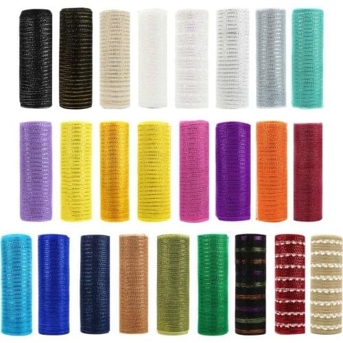 26cm*10 Yards Christmas Wreath Decoration Mesh Flower Packing Net Bow Gauze Net Party DIY Halloween Holiday Festival Supplies