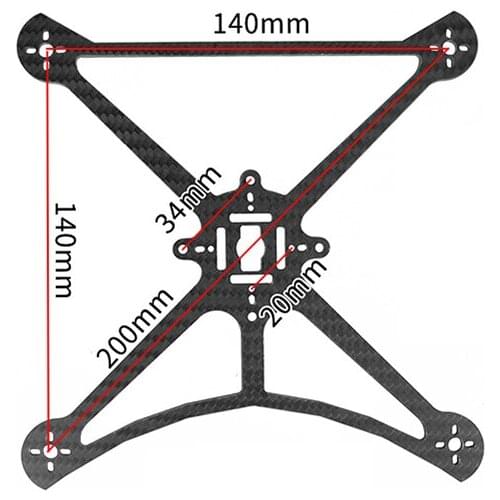 For BETAFPV TWIG ET5 200mm Wheelbase 5inch Toothpick T700 Carbon Fiber Frame Plate 3.5mm Thickness for RC FPV Racing Drone