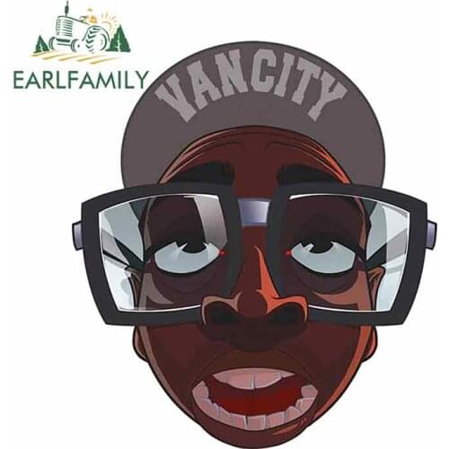 EARLFAMILY 13cm x 11.6cm for Black Skinned Man with Hat Motorcycle Car Bumper Window Stickers Vinyl Decal DIY Decoration