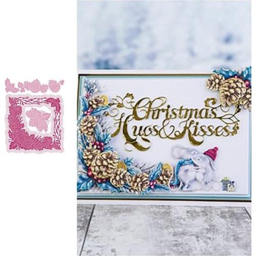 Classic Christmas Frame Die Cutting Dies Scrapbook Diary Decoration Stencil Ebossing Template DIY Greeting Card Maker Albums