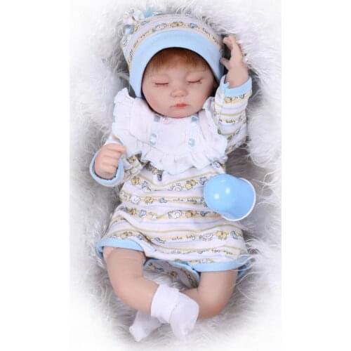 42CM bebe reborn Doll Cloth Body So Truly Like Sleeping girl reborn baby silicone Doll Kid Birthday Gift Bedtime Playtoys