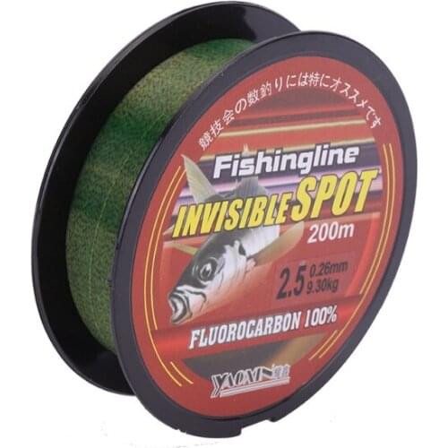 200m Flourocarbon Coated Spotted Fishing Line Super Strong Nylon Fishing Wire Wear-resistant Invisible Fishing Leader Line