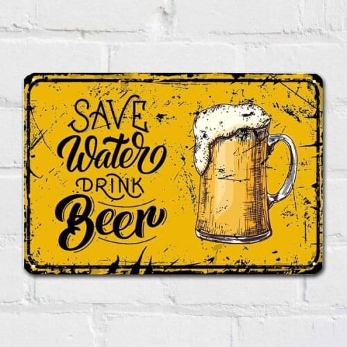 Retro Beer Metal Tin Signs Bar Pub Home Brewery Decorative Plates Wall Sticker Advertising Iron Painting