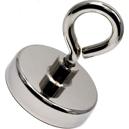 Strong Powerful Round Neodymium Magnet Hook Metal Solid Traction Force Screw Hole Outdoor Camping Hiking Fishing Equipment Tools