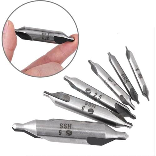 1/5pcs HSS Combined Center Drills Countersinks 60 Degree Angle Bit Set Tool Metric 1.0mm 1.5mm 2.0mm 2.5mm 3mm 5mm