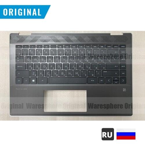 New Original Top Cover Upper Case for HP Pavilion X360 14-DH Palmrest With RU Non-Backlit Keyboard Sliver Side