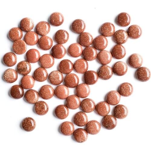 Wholesale 50pcs/lot fashion top quality gold sand stone round cab cabochon beads for jewelry Accessories 8mm free shipping