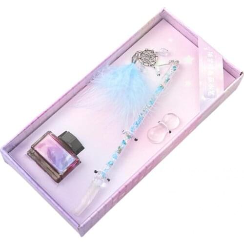 Clear Handwriting Easy to Clean Crystal Dip Pen with Ink for Calligraphy