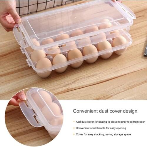 10/18 Grid Transparent Egg Storage Box Holder Container Kitchen Fridge Egg Organizer Stackable Sealed Dust-proof Organizer