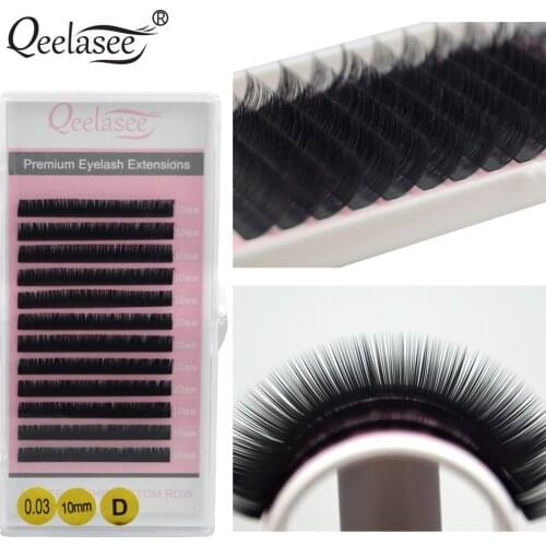 Qeelasee 1 case BCD all size faux mink individual eyelashes makeup lashes faux cils 8-18mm available Korea material