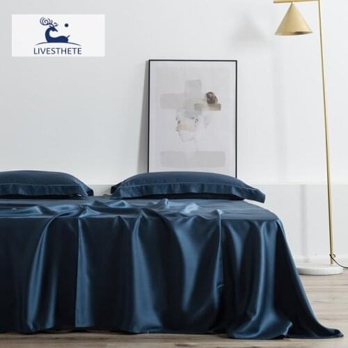 Liv-Esthete Silky Breathable High-Quality Embroidery Luxury 100% Silk Natural Fabric Home Decor Bedding Flat Sheet Pillowcase