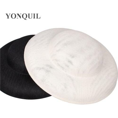 Ivory And Black 30 CM Big Hat Women Wedding Bride Chapeau Party Fascinator Hat Handmade For Elegant Bride Wedding Headpiece Base