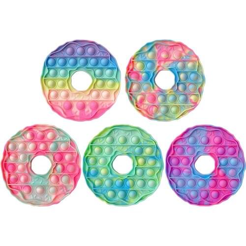 Silicone Doughnut Push Bubble Simpl Dimmer Press Board Cup Mat Kid Adult Family Simple Dimple Game Entertainment Fidget Toys 1pc