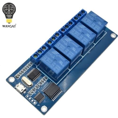 Suq micro usb relay module 5v 4 channel relay module, relay control panel with indicator 4 way relay output usb interface