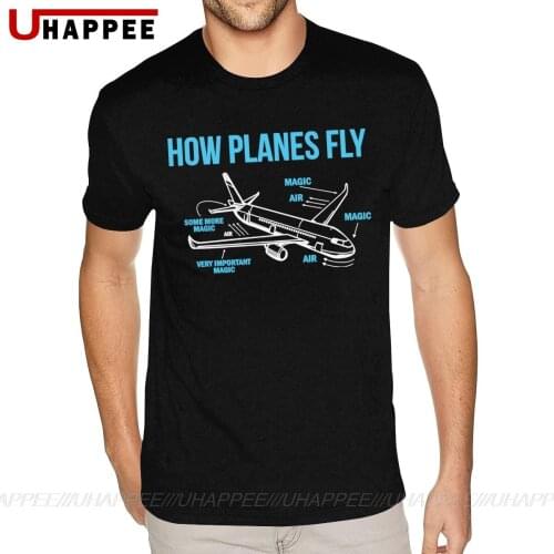 Workout How Planes Fly Funny Aerospace Engineering Gift Tees Mens Bespoke Short Sleeved Black Crew Neck Shirt