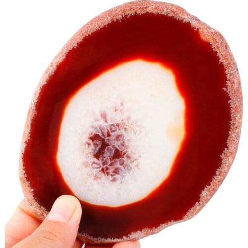 TUMBEELLUWA 1Lot (2Pcs) Brown Agate Slices Geode Stones,Coasters Cup Mat,Irregular Shape Decor Crystals Collection