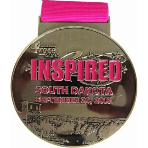 High Quality 3D Embossed Us Race for The Cure Inspired Medal for Souvenir k20023