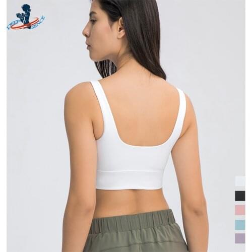 DEEPSENCE Womens Yoga Bra Crop Top Sports Gym Athletic Underwear Clothing Summer Backless Vest Female Active Bra Without Bones